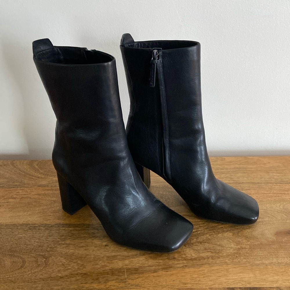Franco Sarto black leather boots